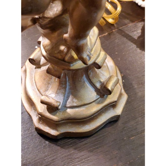 Beaux Arts Regency Cast Vintage Cherub Table Lamp - Picture 5 of 7